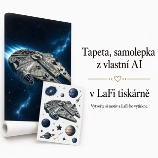 Tisk fototapety nebo velké samolepky z vlastních fotek a AI motivů