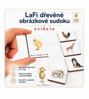 LaFi dřevěné obrázkové sudoku – Zvířata